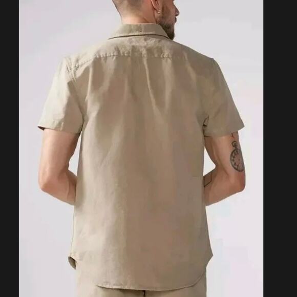 chubbies the expert friday shirt canvas khaki button up men xlarge - Picture 2 of 9